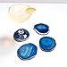 Amethya Natural Sliced Agate Coaster, Cup Mat for Drinks with Rubber Bumper, Set of 4