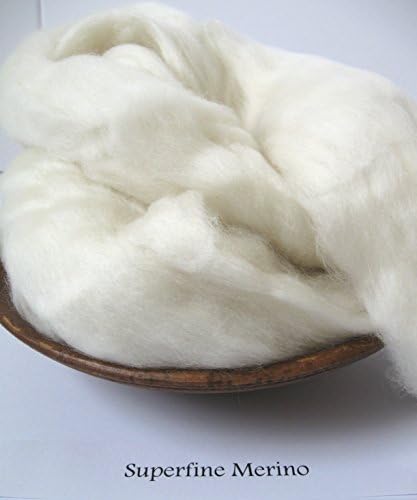 Superfine Merino Wool by the Ounce 19 Micron Roving Combed Top Undyed Natural White