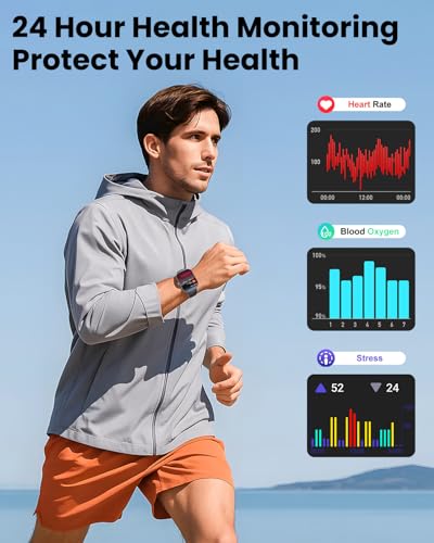 Smart Watch for Men Women, 2.01" Smartwatch with Answer/Make Call/120+ Sport Modes Fitness Tracker/Heart Rate/Sleep/Step Monitor/Pedometer/IP68 Waterproof Watch for Android iOS (Black)