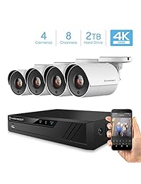 Amcrest 4K Analog DVR Video Security Camera Systems DVR Negro sistema de cámara de seguridad