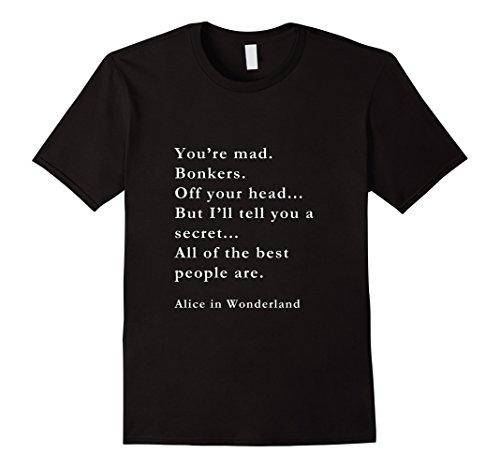 Men s you re mad - alice in wonderland tee xl black