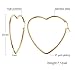 Women's Stainless Steel Gold Plated Heart Shape Hinged Large Hoop Earring,Anti-allergy