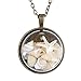FM42 Sea Conch & Starfish Glass Locket Pendant Necklace with 26