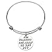 3 Sets Silver Adjustable Bracelet Plated Stainless Steel Motivational Quote Bangle Girls