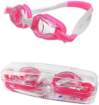 Kids Swimming Goggles, Waterproof Swim Goggles, Clear Vision Swim Glasses for Child Boys Girls Early Teens, Anti Fog UV Protection Hypoallergenic Silicone Frame and Strap Child Swim Goggles