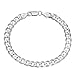 Italian 6.5mm Solid 925 Sterling Silver Beveled Cuban Curb Link Chain + Microfiber Jewelry Polishing Cloth