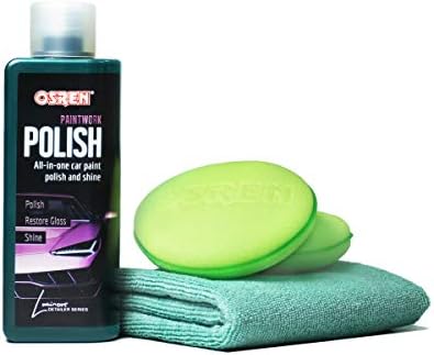 OSREN Car Paintwork Polish & Wax Kit - All in One Luminous Polish Cleans Contaminants, Corrects Swirls, Restores Shine and Protect Paintwork with Ease - Wax Applicators & Buffing Towel Included