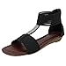 AimTrend Womens Ankle Strap Heel Zipper With Rhinestones Top Gladiator Sandals