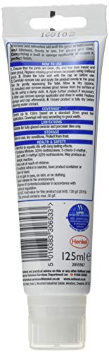 UniBond Anti-Mould Grout Reviver for Floors and Walls Tube and Sponge 125ml - Ice White