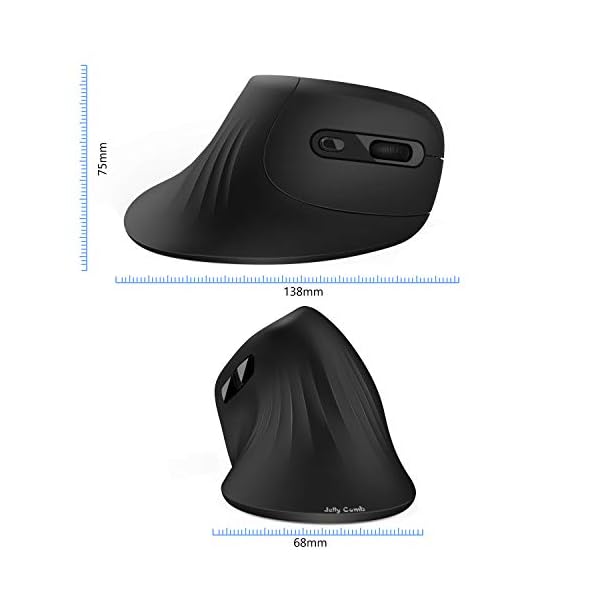 Wireless-Bluetooth-Ergonomic-Mouse-Jelly-Comb-24G-Wireless-Bluetooth-40-Dual-Mode-Vertical-Mouse-with-3-Adjustable-DPI-10001600-2400-Black Wireless Bluetooth Ergonomic Mouse, Jelly Comb 2.4G Wireless + Bluetooth 4.0 Dual-Mode Vertical Mouse with 3 Adjustable…