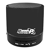 HyperPS - Bluetooth Mini Super Bass Speaker - Supporting Micro SD Card/USB Thumb Drive slots & Microphone for Phone call (Metallic Black)