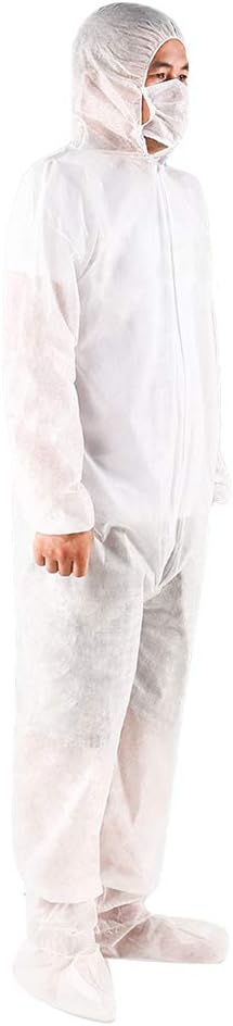 onestaring Unisex Disposable Non Woven Dustproof Isolation Gown Overall Coverall for Home and Outdoor