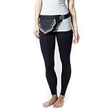 Unisex Cotton Traveller's Hip Bag Belt-Black-One Size