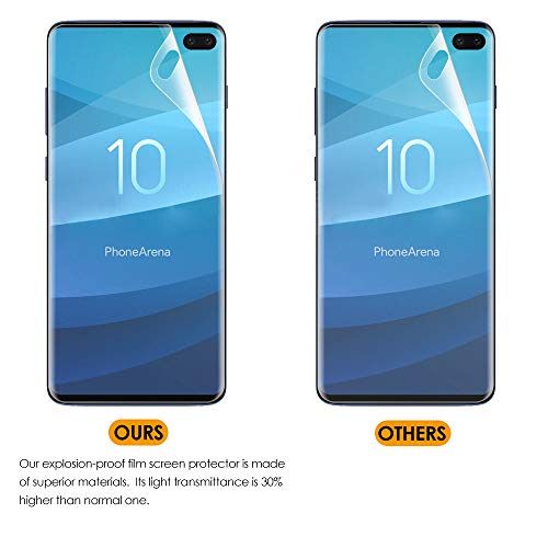 Qoosea Compatible with Samsung Galaxy S10 Plus Screen Protector [3 Pack] Support in-Display Fingerprint Sensor Ultra-Thin HD Transparency Anti Scratch Resistant Explosion-Proof Protective Film - Thumbnail 5