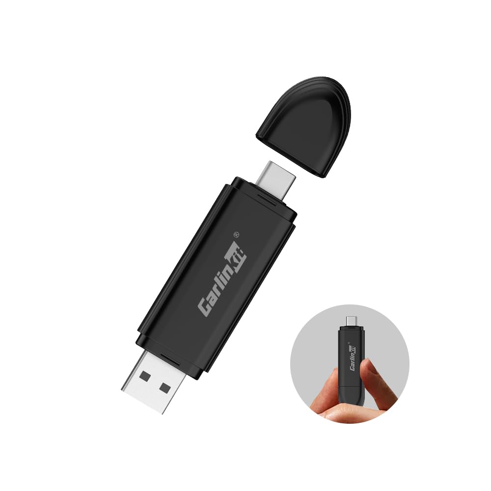 Carlinkit 2026 Latest MINI Wireless CarPlay Adapter, Compatible with 98% of Wired Carplay Cars, USB C/A Dual Head Design, 5GHz WiFi