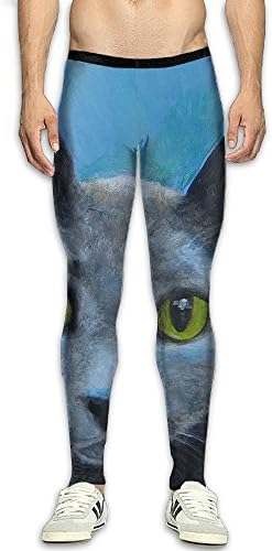 MSYGP Russian Blue Cat Compression Pants Men Crazy Tights Leggings Running Gym Tights For Men
