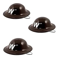 Hi Fashionz WWII 40s Black Plastic Air Raid Warden Helmet Party Fancy Dress Accessory One Size Pack of 3