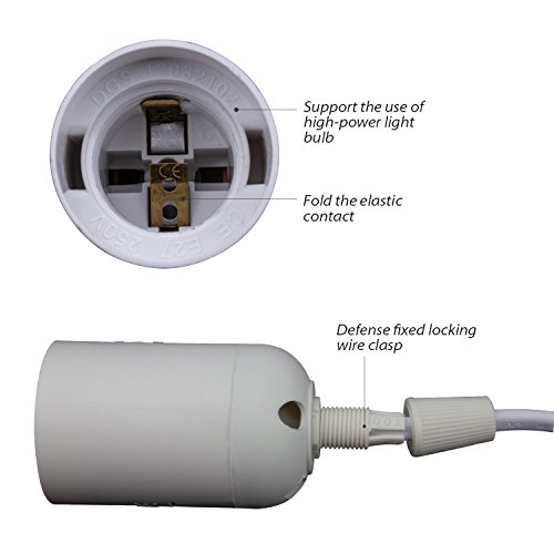 RC E27 Adapter Extension Cord with Light Bulb Socket with On/Off Switch