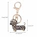 GOOTRADES Set of 3 Bling Dog Dachshund Keychain, Rhinestone Weiner Dog Key Chain Handbag Pendant Car Decor Key Ring