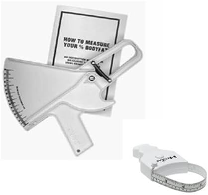 Slim Guide Skinfold Caliper In White With Mt05 Myotape Body Tape Measure