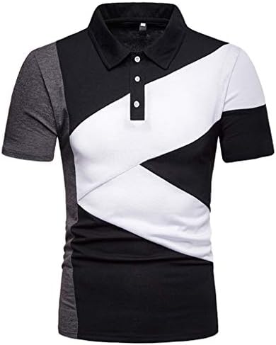 SPE969 Polo Man! Casual Slim Top Blouse Patchwork Short Sleeve T Shirt