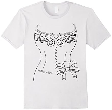 Men's Bride Wedding Dress T-shirt, Funny Bridal Shower or Vegas XL White