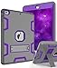 TOPSKY Compatible with iPad 9th Generation Case 2021, iPad 10.2 Case with Pencil Holder and Kickstand, iPad 8th/7th Generation Case 2020/2019 3 in 1 Heavy Duty Rugged Protective Tablet Cover, Grey Purple