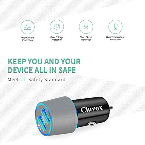 image for Cluvox Rapid USB C Car Charger, Compatible Samsung Galaxy S10/S10+/S10