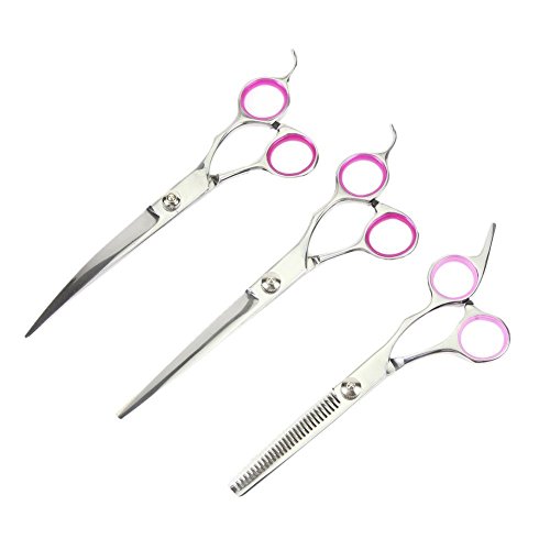 ColorPet-Curved-Scissor-Set-Perfect-For-Pet-Grooming-Durable-Stainless-Steel-Provided-With-Pouch-Comfortable-Functional-And-Very-Ergonomic