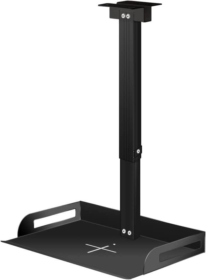 UineHiot Projector Stand, Ceiling Mount with Tray for Camera, Carbon Steel Shelf Wall, Height No Rotation, 33lbs Load Capacity, in-Tube Cable Routing