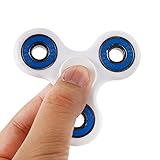FidgetKool Fidget Spinner Spinning Top Relieves Your ADHD, Anxiety, and Boredom Gifts White and Blue