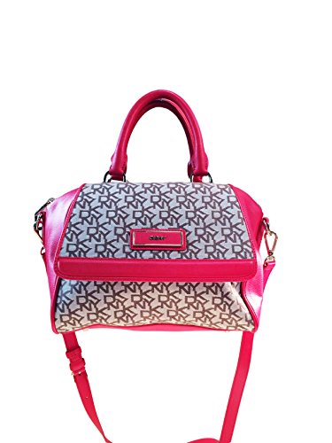 DKNY T&C Vintage PU Logo Plaque Satchel (CHINO/RED)