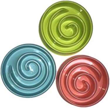 Fuxieast Slow Feeder Dog Bowl, 2 Pack of Fun Interactive Pet Food Dish,Anti Choking Slow Eating,Bloat Stop Puppy Swirl Puzzle for Healthy Diet Eating Habit