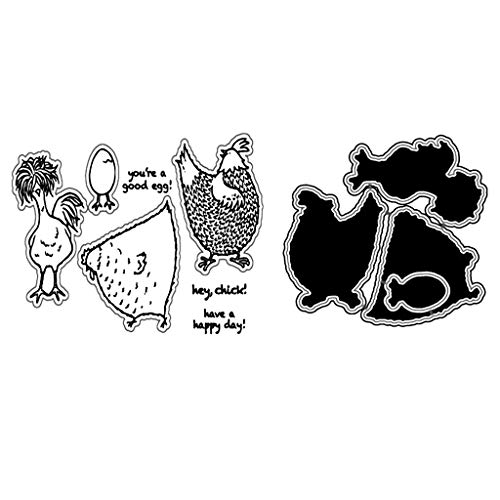 Happy Chick DIY Cutting Dies Stencil Silicone Stamp Scrapbooking Embossing Paper Card Decor