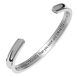 Sunflower Jewellery Cuff Bangle Bracelet You are Braver Than You Believe Stainless Steel Inspirational Jewelry