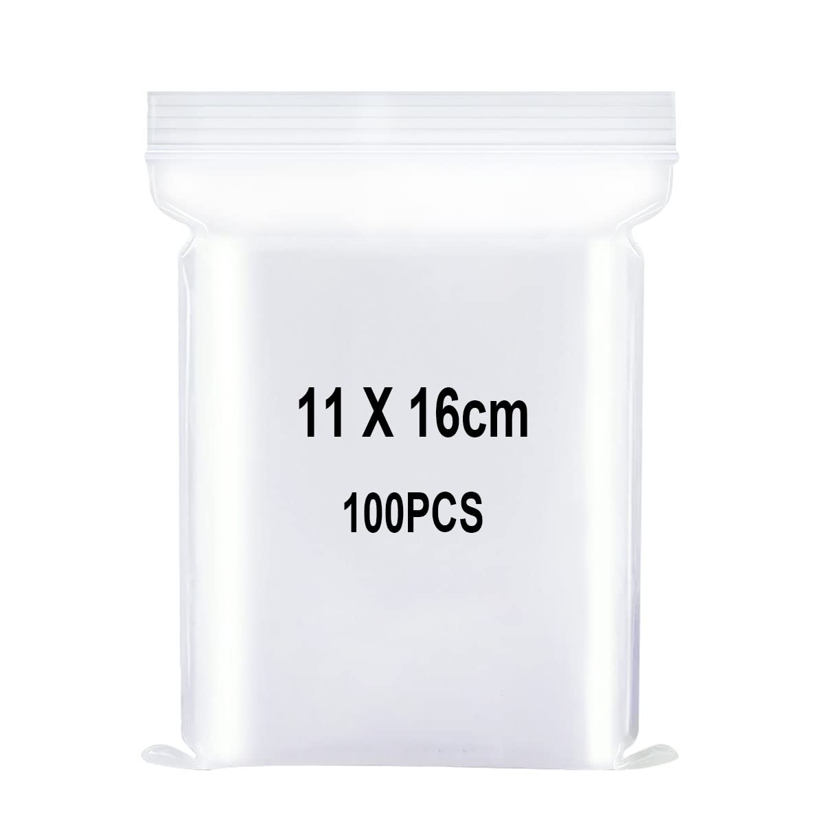 Resealable Clear Plastic Bags, Sealed Bag, Storage Bag, Press Seal Bags, Thickening and Durable, Apply to Kitchen, Office Supplies, Stationery Storage ect. 4.3x6.3"(11x16cm) 100PCS