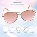 LotFancy Aviator Sunglasses for Women with Case, UV400 Protection, 61MM, Lightweight Eyewear for Driving Fishing Sports, Light Brown Gradient Lens, Gold Metal Frame