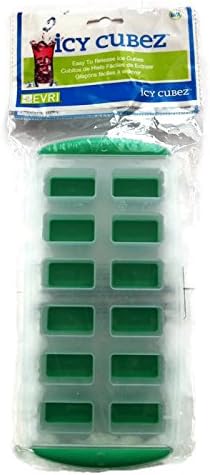 Easy Release Pop Out Ice Cube Tray - Non BPA - Green and Clear