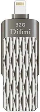 Difini USB Flash Drive, Memory Stick 32GB with Lightning Connector for iPhone iPad iPod iOS PC Apple Android, External Storage Expansion Thumb Drive Adapter (gray)