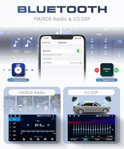 6G+128G 8 Cores Car Radio for Mercedes Benz ML GL W164 ML350 ML500 GL320 X164 ML280 GL350, 9'' Carplay Android Auto Wireless FM/RDS/EQ/DSP WiFi GPS Panoramic 360° Steering Wheel Controls Rear View