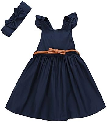 Summer Kids Girls Ruffles Sleeveless Dress Wedding Party Princess Dress 3-8Y (3-4Years)