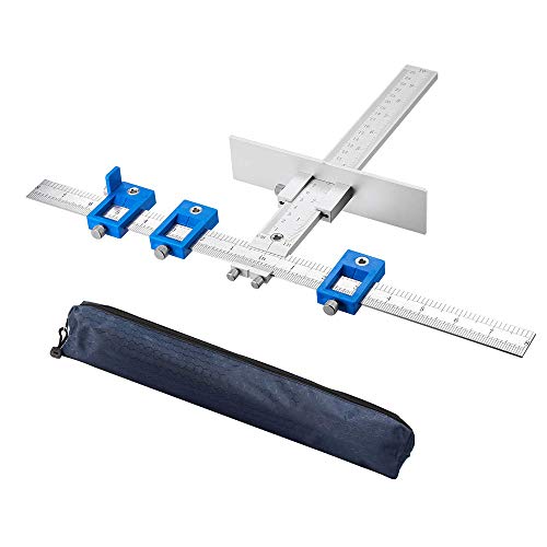 Cabinet Hardware Jig Punch Locator Drill Guide Sleeve Drill Template Guide for Door Drawer Handle Knobs Pull Installation Aluminum Alloy - Inch and Metric