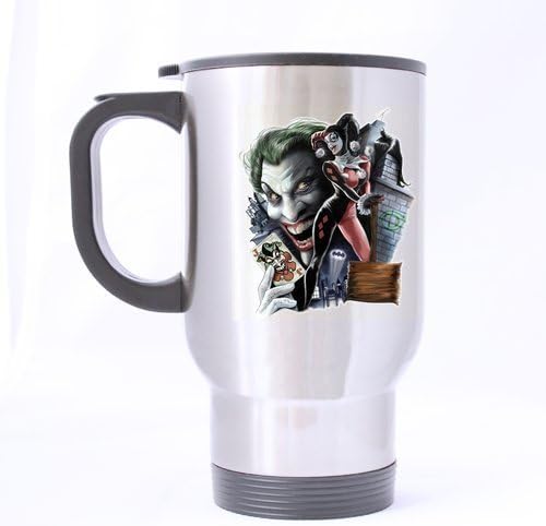 Harley Quinn and Joker Customized Design Travel Mug Coffee Mug Creative Sport Cup Personalized Tea Cup 14OZ by BOLALA Travel Mug