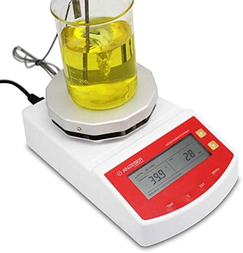 ANZESER Magnetic Hotplate Stirrer Set with LCD Digital Automatic Constant Temperature 220V Heating Plate for Lab, 2000mL Capacity, UK Plug