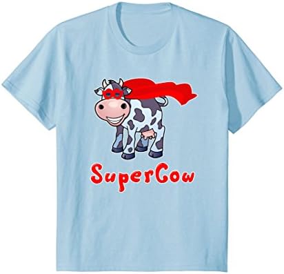 Kids SuperCow Superhero Cow Shirt for Men, Women, Kids 12 Baby Blue