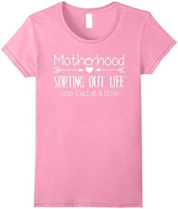 Womens Motherhood Sorting Laundry Basket Funny Gift for Mom Small Pink