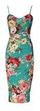 Forever Womens Celebrity Inspired Floral Strappy Bodycon Midi Dress