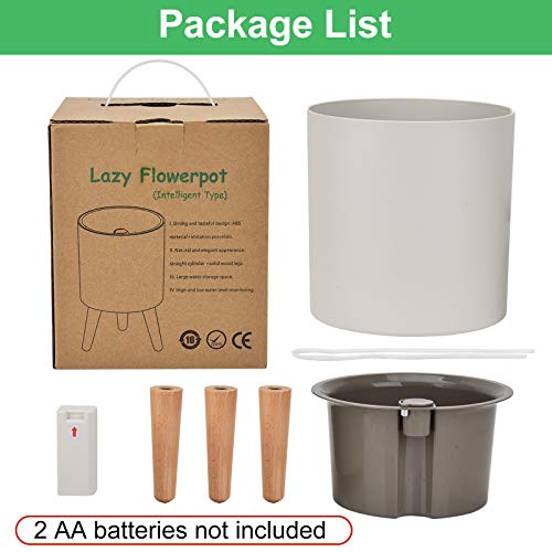 Plant Pots, LEEFENGQI Self-Watering Gardening Pots Accessories with Stand for Flowers Snake Plants, Water Shortage Alarm Indoor Planters Decorations for Home Office