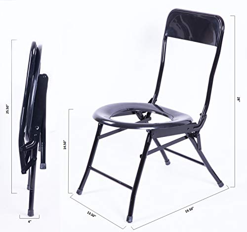 PLAYBERG Folding Portable Toilet Seat for Camping and Hiking with Back Rest - Thumbnail 5
