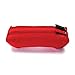 Winn Leather Dual Eyeglass Case w/Soft Cleaning Cloth with Dual Color Zipper Pulls, Red